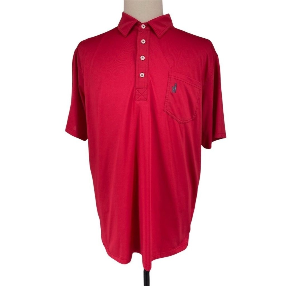Johnnie-O Men's XL Prep Performance Red Polo Shirt Short Sleeve Casual
